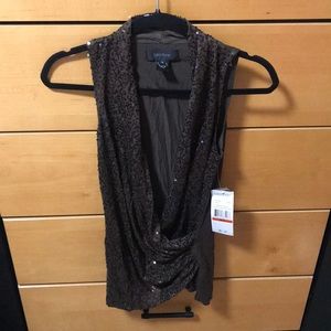 Olive green sequin top